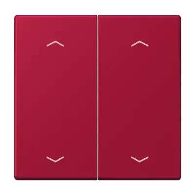 Comutator 2-gang cu simboluri săgeată pentru buton 2-gang, din duroplastic lacuit, gama LS, roșu carmin (32100). LC 102 P 229