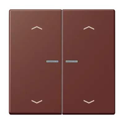  Comutator basculant cu 2 module și lentilă, cu simboluri săgeată pentru buton cu 2 module, lacuit din duroplastic, seria LS, culoarea pământ ars Siena 31 (32120).  LC 102 KO5P 235