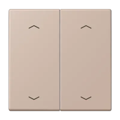 Comutator dublu cu rocker și simboluri săgeți pentru buton de apăsare dublu, din duroplast lacuit, gamă LS, couleur terre d’ombre brûlée 31 (32130). LC 102 P 239