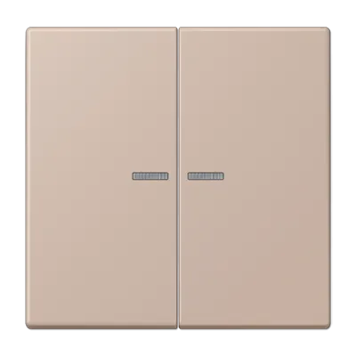 Comutator dublu cu rocker și lentilă pentru buton de apăsare dublu, din duroplast lacuit, gamă LS, couleur terre d’ombre brûlée 31 (32130). LC 102 KO5 239