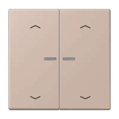 Comutator dublu cu rocker și lentilă, cu simboluri săgeți pentru buton de apăsare dublu, din duroplast lacuit, gamă LS, couleur ombre brûlée claire (32131). LC 102 KO5P 240