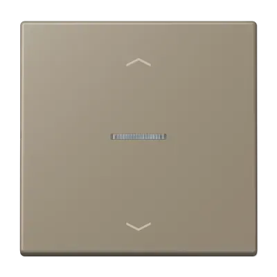 Comutator cu o singură ganglă și lentilă, cu simboluri de săgeată pentru buton de apăsare, un singur gang, lacuit cu duroplastic, din gama LS, culoare naturală de umbră 31 (32140). LC 101 KO5P 241