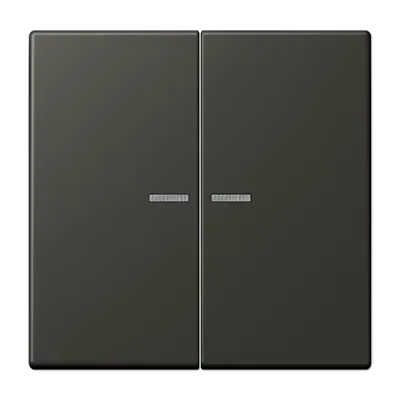 Comutator cu două butoane cu lentilă pentru buton de apăsare dublu, din lac duroplastic, gamă LS, în nuanța ombre naturelle 59 (4320R). LC 102 KO5 259