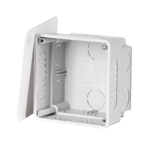 Doza de ramificatie sub tencuiala 80x80 mm gri F-tronic cu capac