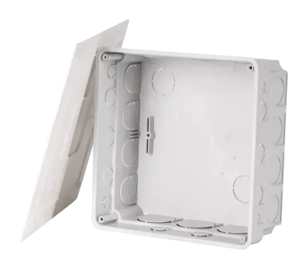 Doza de ramificatie sub tencuiala 160x160 mm gri F-tronic cu capac