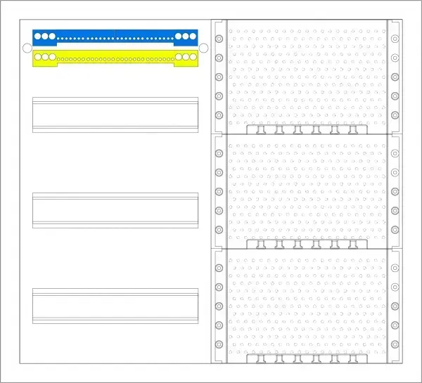 Tablou metalic aplicat combi 36 module + multimedia  F-tronic FV2-3-M1