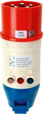 Adaptor CEE cu testator de fază rotativă. Testboy TV 416/432