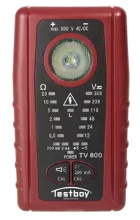 Testator de continuitate cu 200 mA conform EN 61557-4.  Testboy TV 800