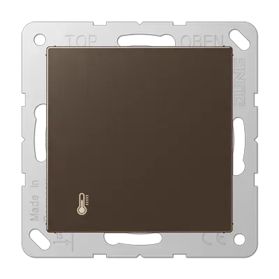 Termostat  de cameră cu interfață integrată cu butoane, 4 module, duroplastic lăcuit, gamă LS, grafit negru mat. LS 2178 ORTS SWM