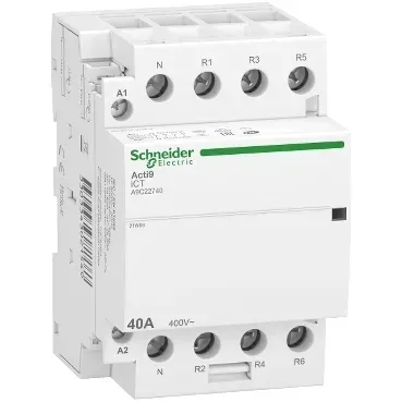 Contactor Schneider Electric  iCT 40A 3P+N 4 contacte de închidere 220/240V 50Hz A9C24740