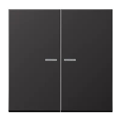  Buton RF KNX 2-gang, lacuit aluminiu, gama LS, negru. AL 1092 1ST RF D