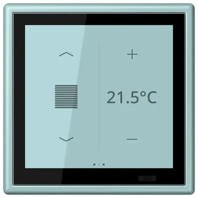 Controler de cameră KNX LS TOUCH cu ramă LS 990, gama LS, gri deschis. LS 459 D 1S LG