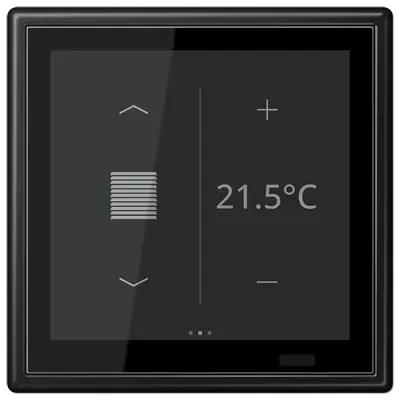 Controler de cameră KNX LS TOUCH cu rama LS 990, gamă LS, negru mat grafit. LS 459 D 1S SWM