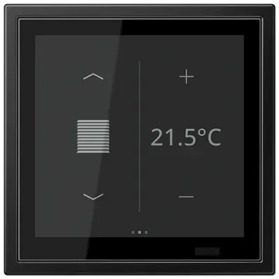 Controler cameră KNX LS TOUCH cu rama LS ZERO, gamă LS, negru mat grafit. LSZ 459 BF D 1S SWM