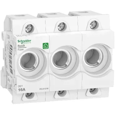 Suport siguranta Neozed D01, 3P, 16A, 400V, pentru montare pe sina DIN. R9J01316