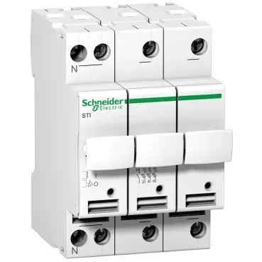  Suport siguranta STI, 3-pol+N, până la 25A, pentru siguranta de 10,3x38 mm. A9N15658