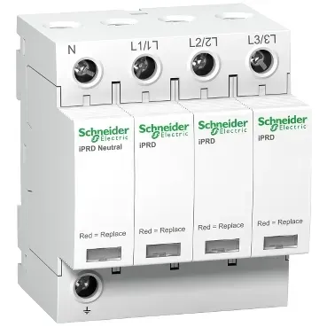 Descărcător supratensiune iPRD8, Tip 3, Module de protecție plug-in, 3P, Imax 8kA. A9L08300