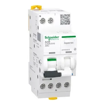 AFDD + Disjunctor Schneider Electric, 1P+N, 16A,  B, 6KA. A9TPD4616