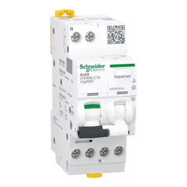 AFDD + RCBO Schneider Electric , 1P+N, 16A, C, 30mA, tip A-SI, 6kAA. A9TDF3616