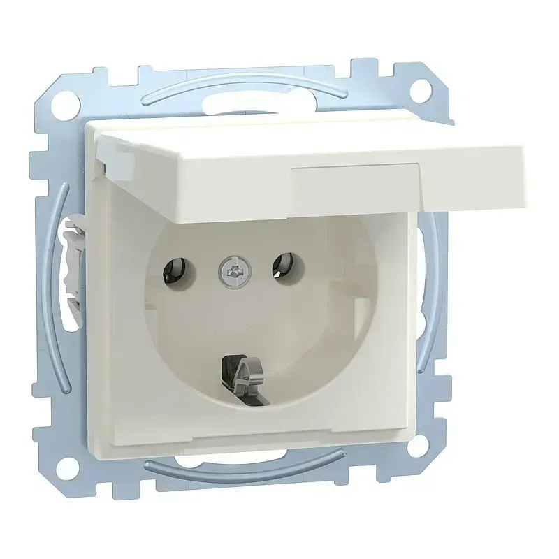 Priza SCHUKO cu capac Merten System M alb-polar