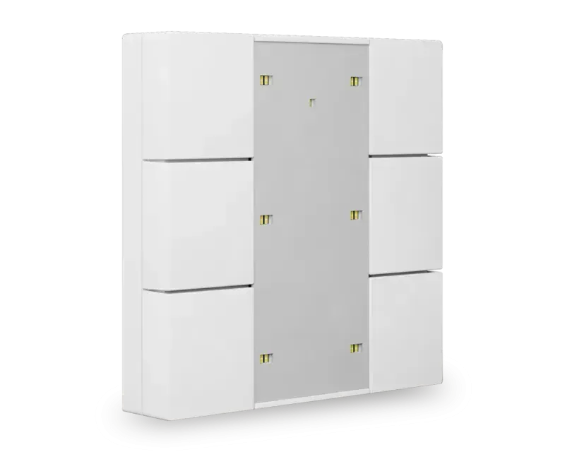 Push-button Plus 55 seria .02 alb-pur-mat cu 6 butoane