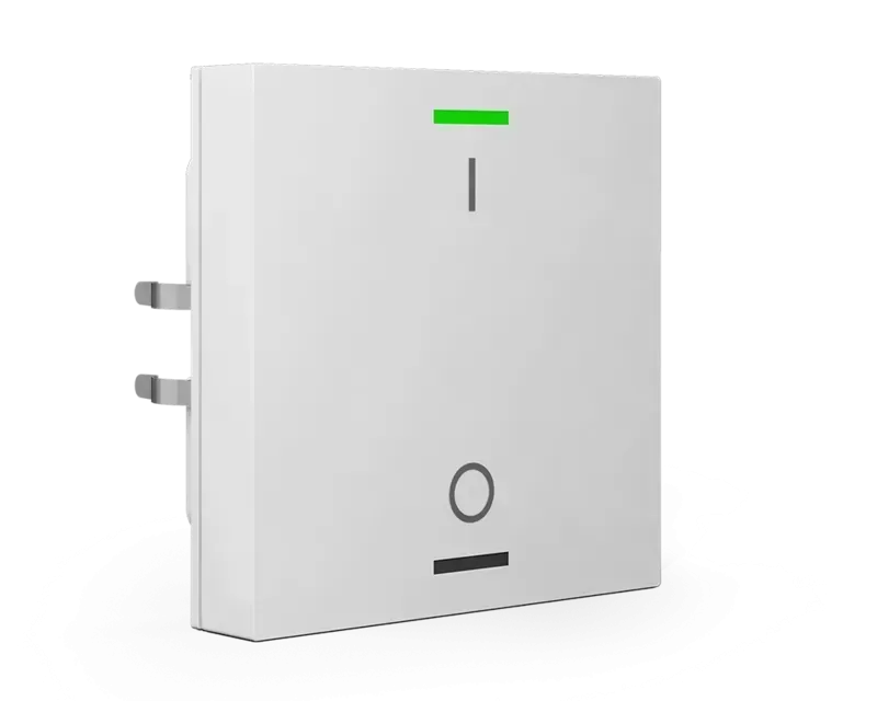 Push-button Lite 55 cu simbol I/O, alb-lucios cu un buton