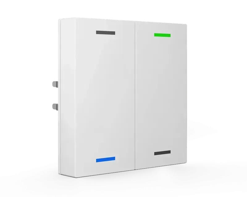 Push-button Lite 55 fara simbol,alb-lucios cu 2 butoane
