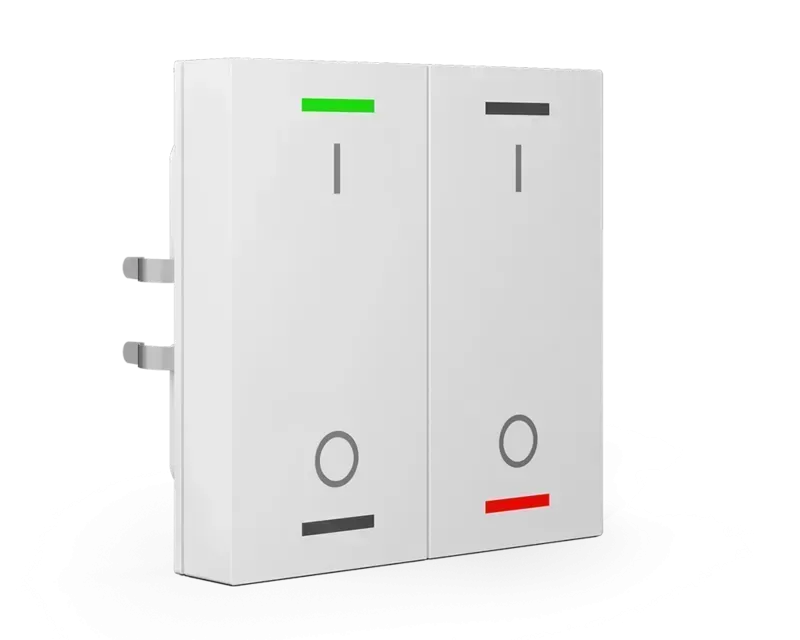 Push-button Lite 55 cu simbol I/O ,alb-lucios cu 2 butoane