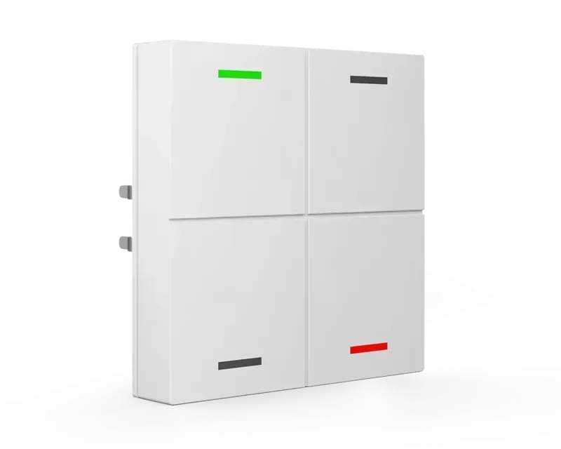 Push-button Lite 55 fara simbol,alb-lucios cu 4 butoane