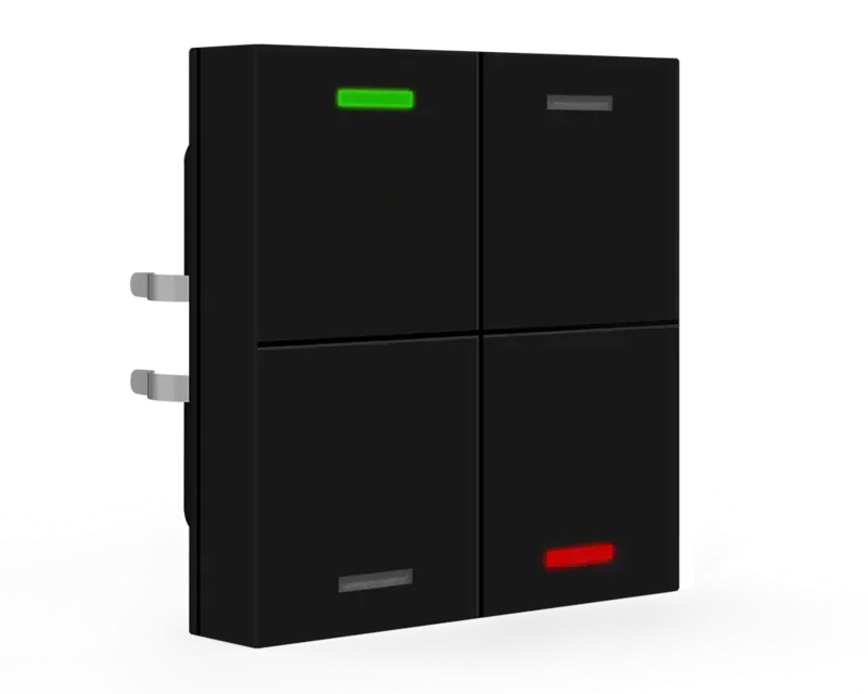 Push-button Lite 55 fara simbol, negru cu 2 butoane