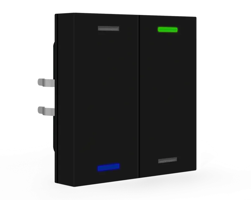 Push-button Lite fara simbol,negru cu 2 butoane