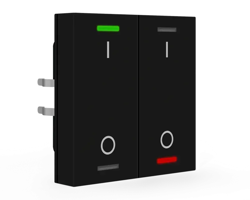 Push-button Lite 55 cu simbol I/O, negru cu 2 butoane