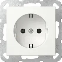 Priză Gira- SCHUKO 16 A 250 V.  Conectori cu cleme, alb crem lucios. 418801