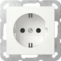 Priză Gira- SCHUKO 16 A 250 V.  Cleme cu șurub, alb pur mat. 418027