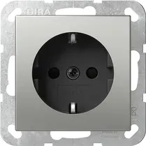 Priză Gira-SCHUKO 16 A 250 V~ cu obturator, fără cleme de fixare. Cleme cu conectare rapidă,  negru mat. 4755005