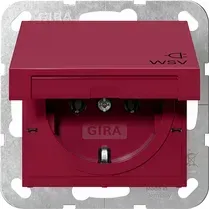 Priza Gira -SCHUKO 16 A 250 V cu capac rabatabil cu capac portocaliu si inscriptie 