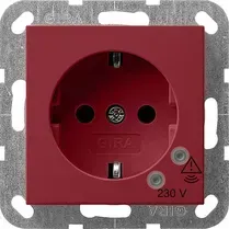 SCHUKO-Priza Gira  16 A 250 V cu protectie la supratensiune si camp de inscriptionare, aluminiu. 045126