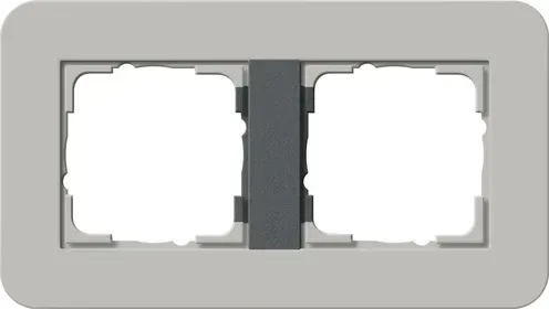 Rama dubla Gira E3, gri Soft-Touch cu cadru suport alb pur lucios 0212412
