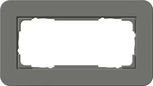 Rama dubla Gira E3, gri inchis Soft-Touch, fara separator central 1002413
