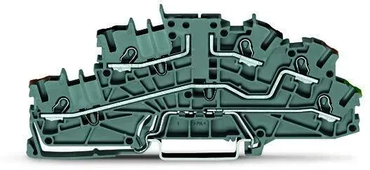 Clema sir Wago 2,5mm2 gri cu orificiu de actionare si buton L push-in 2203-6550