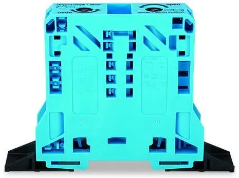 Clema sir Wago 50mm2 albastra cu spatiii pt.etichetare si flanse de fixare 285-144