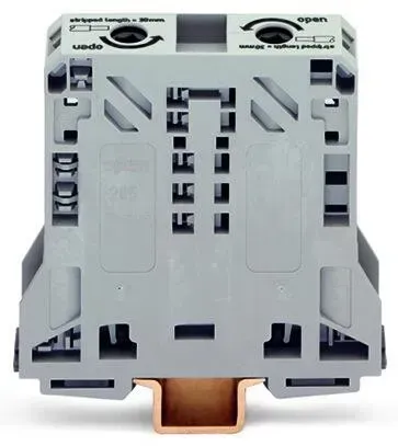 Clema sir Wago 50mm2 gri cu spatii pt. etichetare doar pe sina de montaj 35x15 285-150