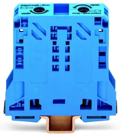 Clema sir Wago 50mm2 albastra cu spatii pt. etichetare doar pe sina de montaj 35x15  285-154