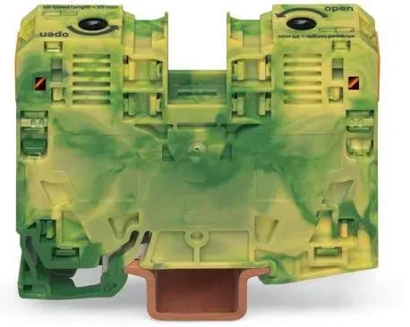 Clema sir Wago 35mm2 galben-verde cu spatii pt. etichetare doar pe sina de montaj 35x15 285-137