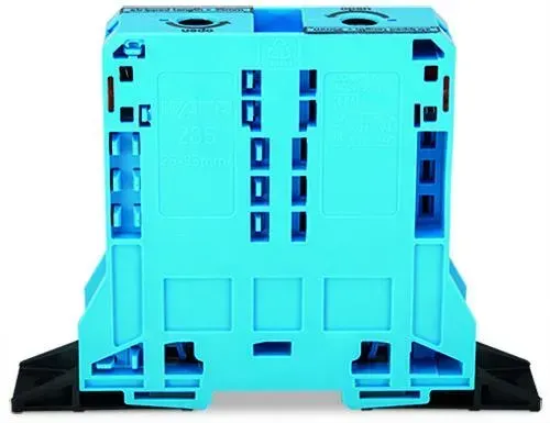 Clema sir Wago albastra 95mm2 cu flanse de fixare si sloturi pt. etichetare 285-184