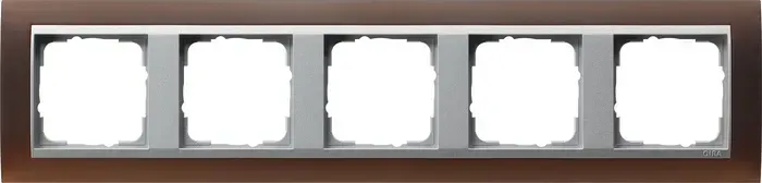 Rama 5 module Gira Event Opak maro inchis cu rama intermediara aluminiu 021559