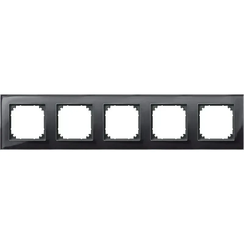 Rama 5 module Merten M-plan din sticla Negru-onix