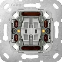 Intrerupator dublu 10A cu LED status portocaliu Gira fara cleme de fixare 382500