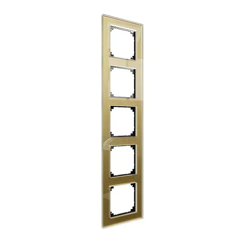 Rama cu 5 module Merten M-Plan din sticla Auriu