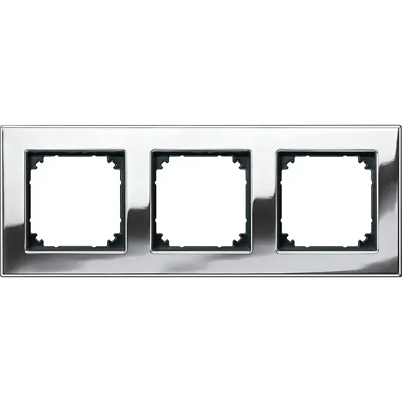 Rama tripla Merten M-Plan din metal Crom
